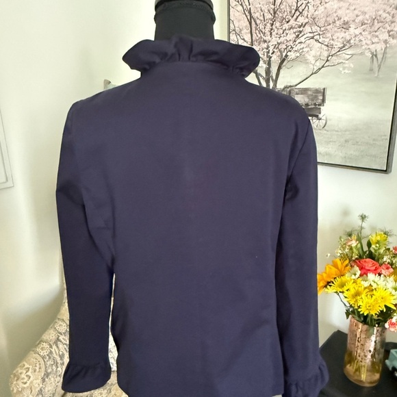 Crown & Ivy Blue Ruffled Long Sleeve Blouse - Picture 3 of 5